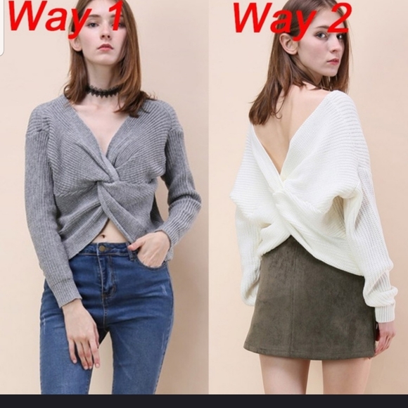 ๐๐HOST PICK๐๐ Very Gorgeous HUNTER GREEN knot sweater - Picture 2 of 8